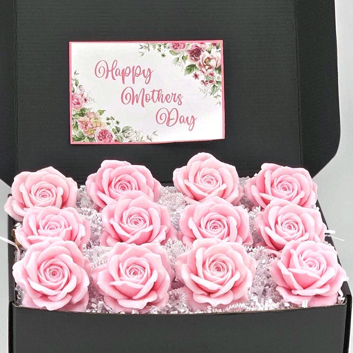 Flower Soap Gift Box 12 Handmade Rose Scented Soap Flowers Elegant Gift for Mom, Birthday, Mother’s Day, Bridal Shower, or Special Occasions