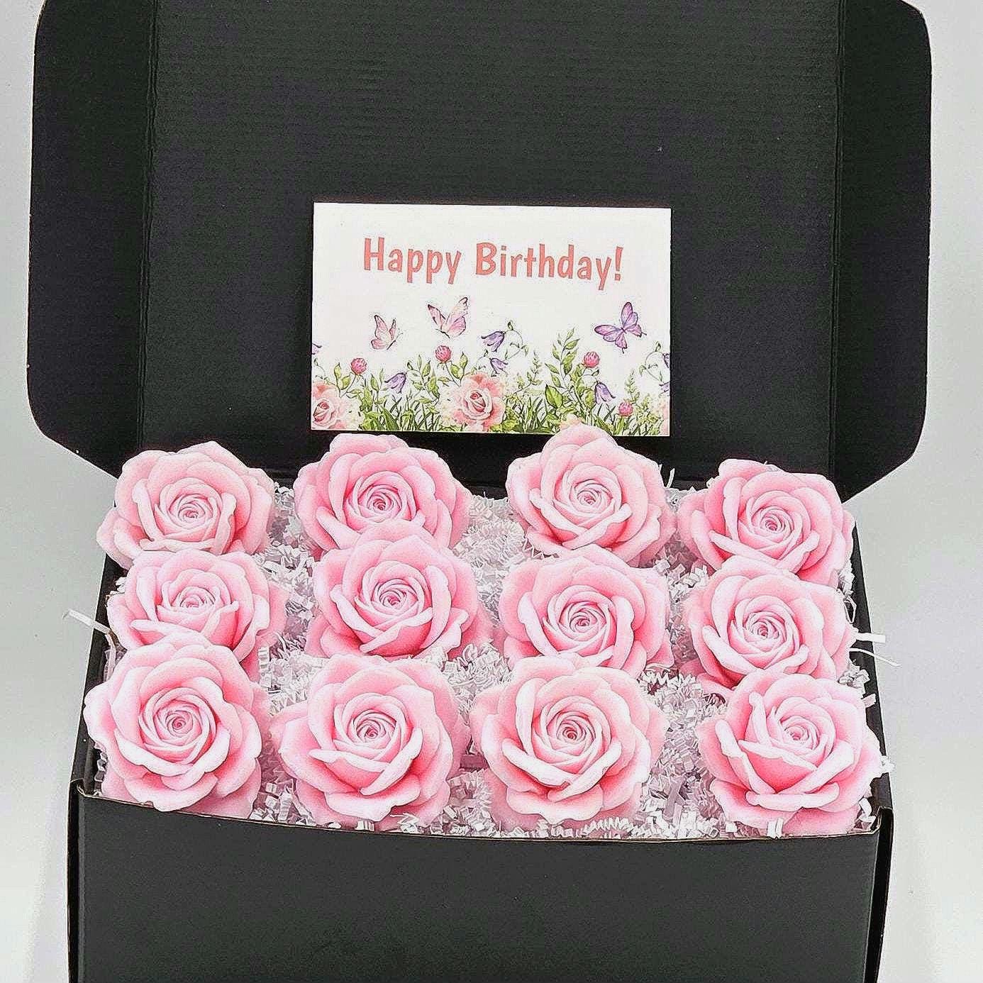 Flower Soap Gift Box 12 Handmade Rose Scented Soap Flowers Elegant Gift for Mom, Birthday, Mother’s Day, Bridal Shower, or Special Occasions