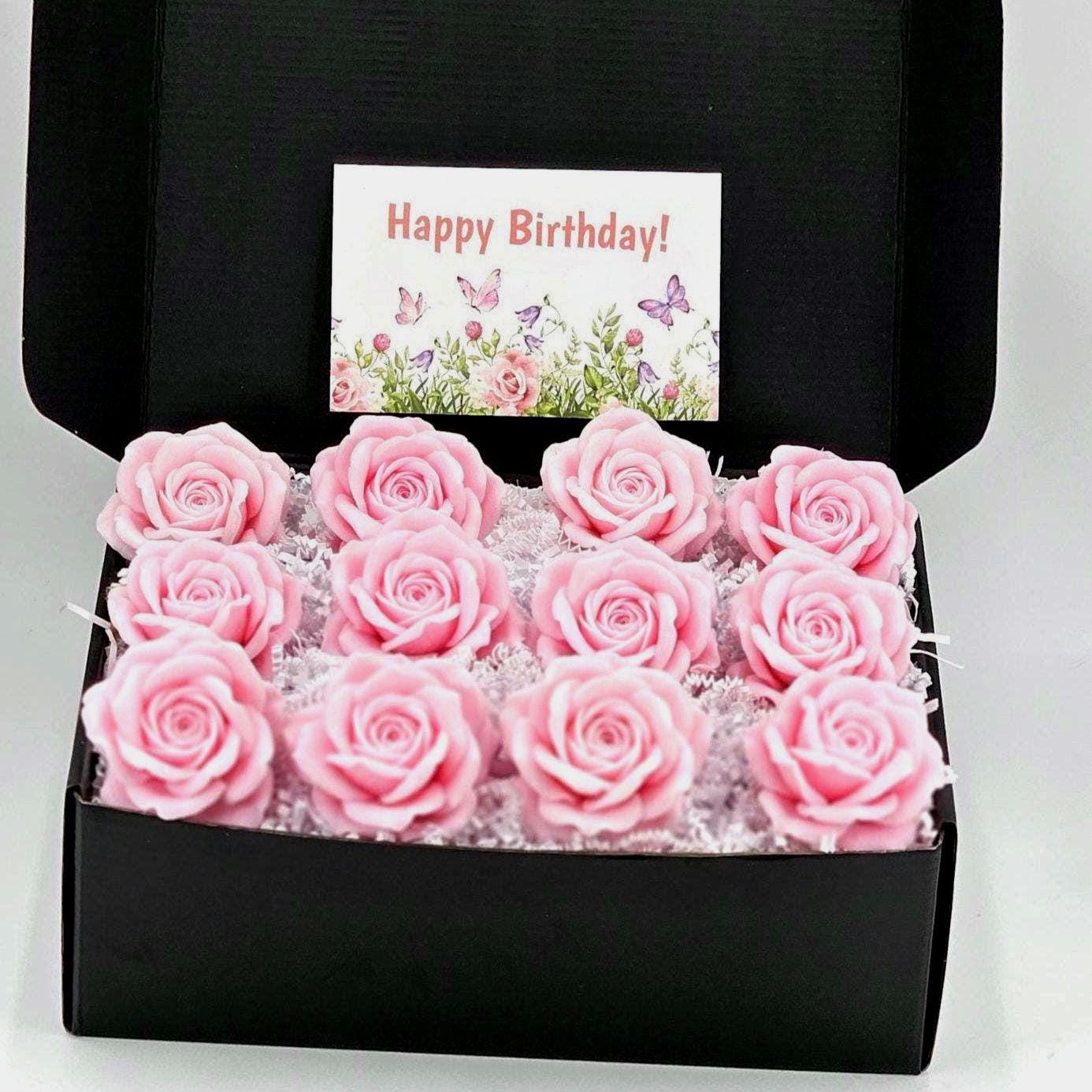 Flower Soap Gift Box 12 Handmade Rose Scented Soap Flowers Elegant Gift for Mom, Birthday, Mother’s Day, Bridal Shower, or Special Occasions