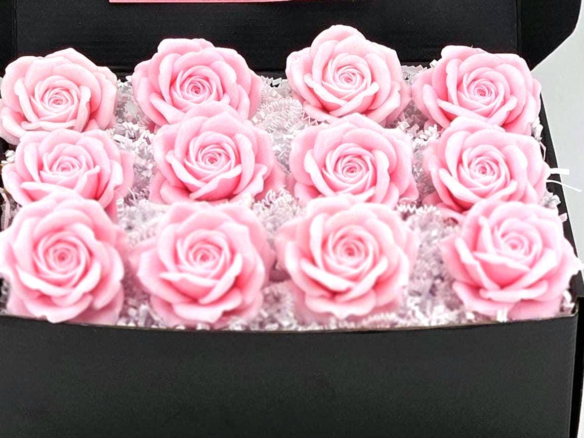 Flower Soap Gift Box 12 Handmade Rose Scented Soap Flowers Elegant Gift for Mom, Birthday, Mother’s Day, Bridal Shower, or Special Occasions